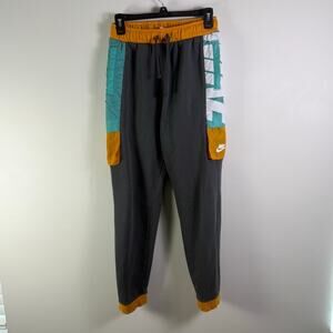 Nike boys athletic joggers orange gray size xl